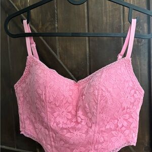 Victoria's Secret Floral Lace Bralette in Pink
